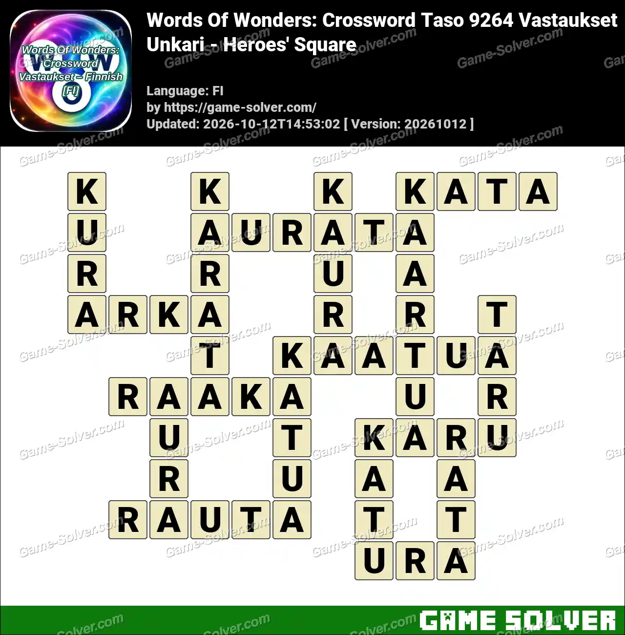 Words Of Wonders: Crossword Taso 9264 Vastaukset – Unkari – Heroes’ Square